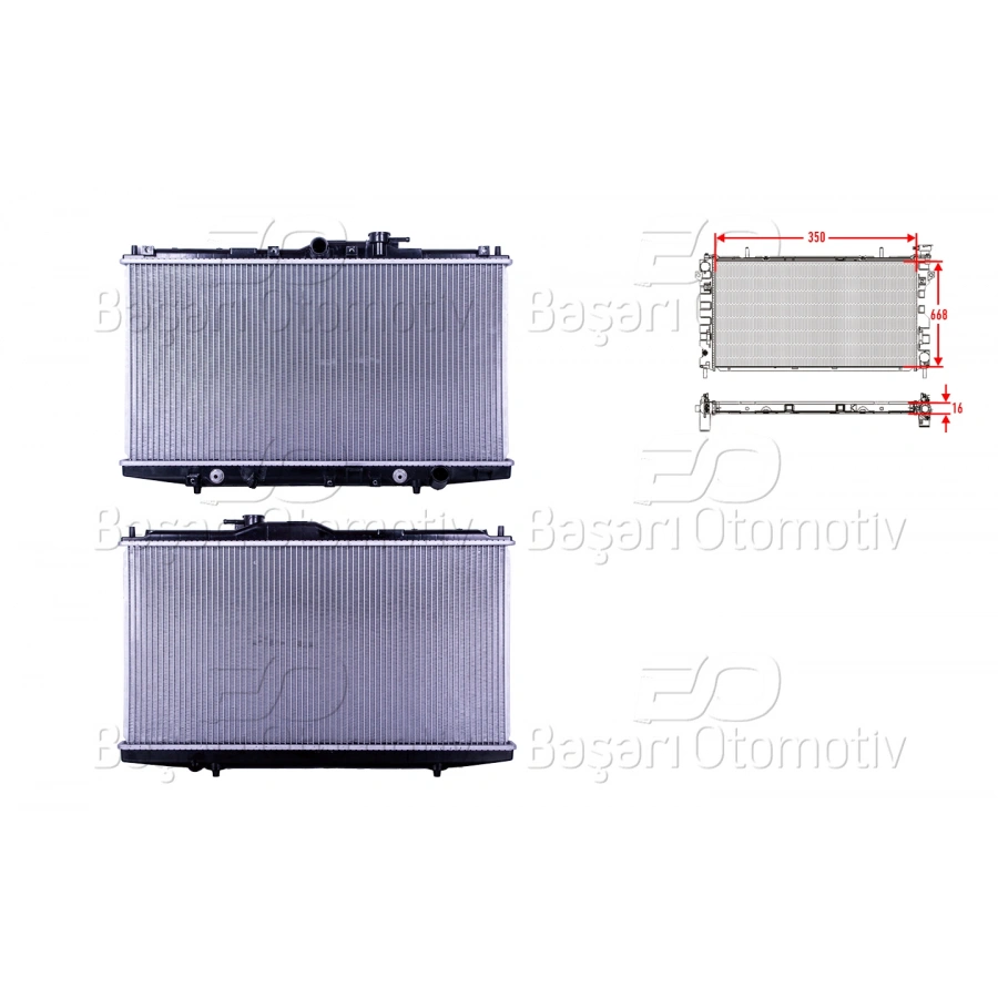 SU RADYATORU BRAZING AT 350X668X16 HONDA ACCORD 6 (CH) 1.6-1.8-2.0-2.2 98-03