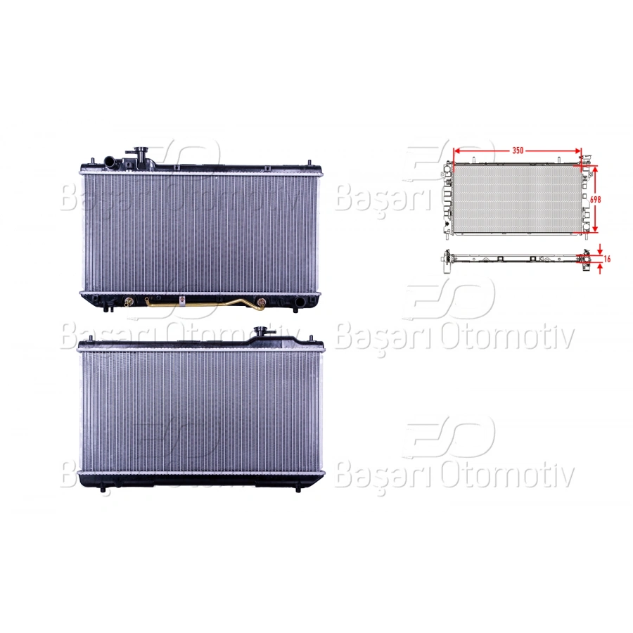 SU RADYATORU BRAZING AT 350X698X16 MM TOYOTA RAV4 97-00