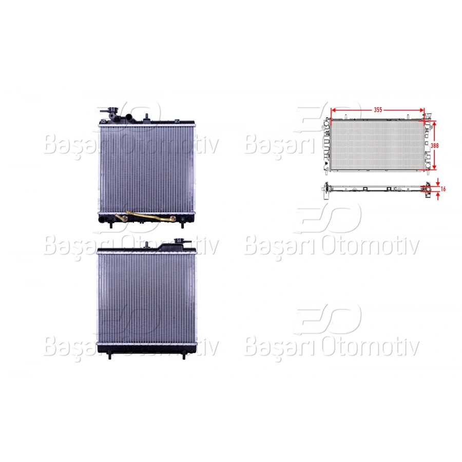 SU RADYATORU BRAZING AT 355X388X16 HYUNDAI ATOS 1.0 97>