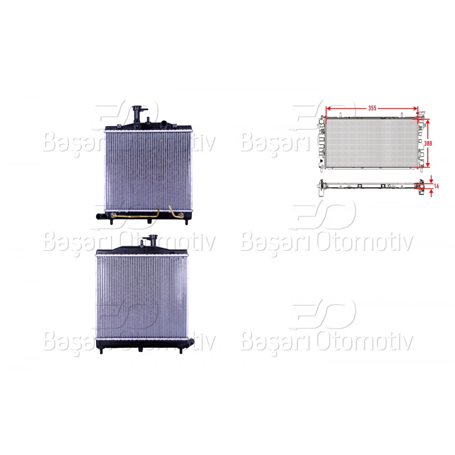SU RADYATORU BRAZING AT 355X388X16 KIA PICANTO 1.1 BENZINLI 07-09