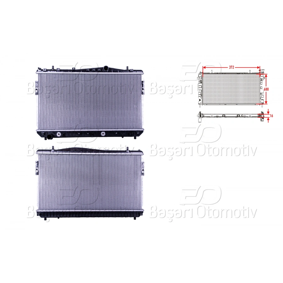 SU RADYATORU BRAZING AT 372X688X16 CHEVROLET LACETTI 1.4. 1.6 04>