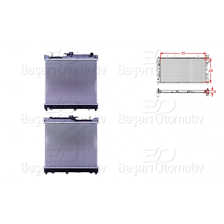 SU RADYATORU BRAZING AT 375X438X26 SUZUKI JIMNY (SN) 1.3 98>