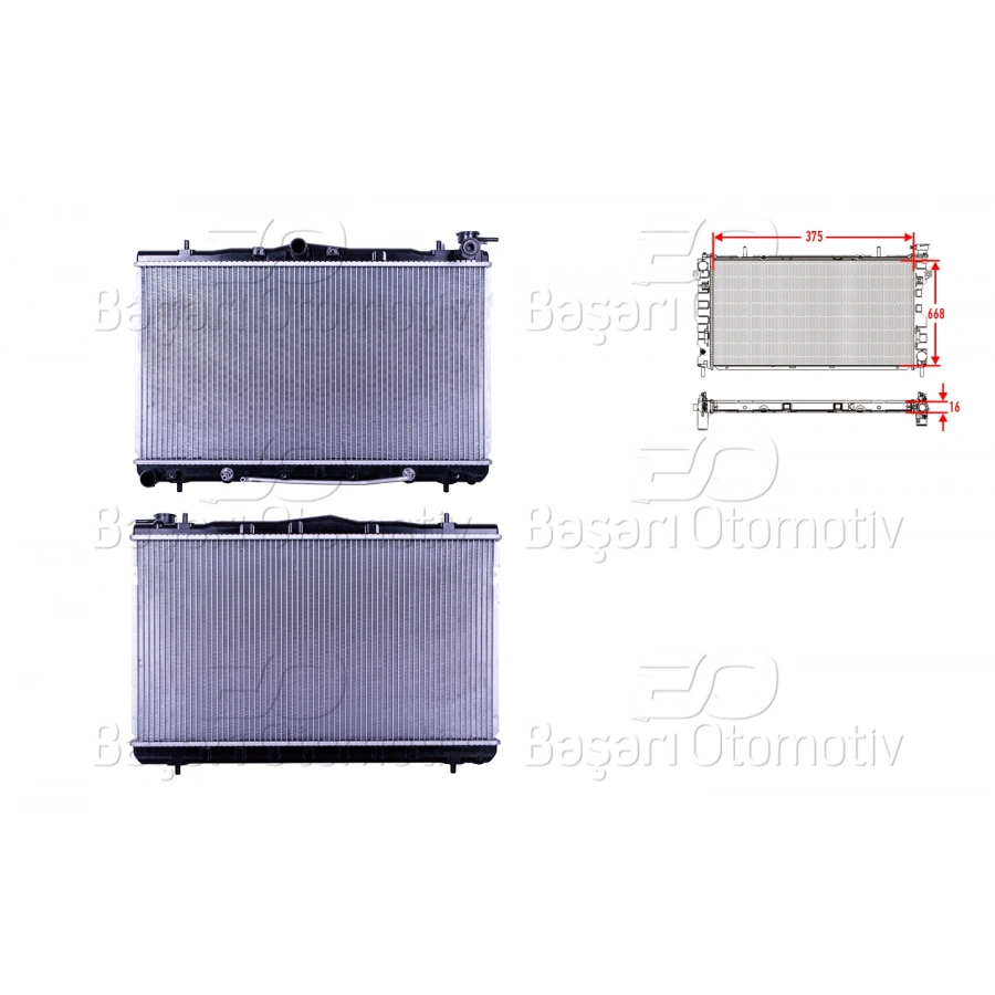 SU RADYATORU BRAZING AT 375X658X16 HYUNDAI ELANTRA 1.6. 1.895>