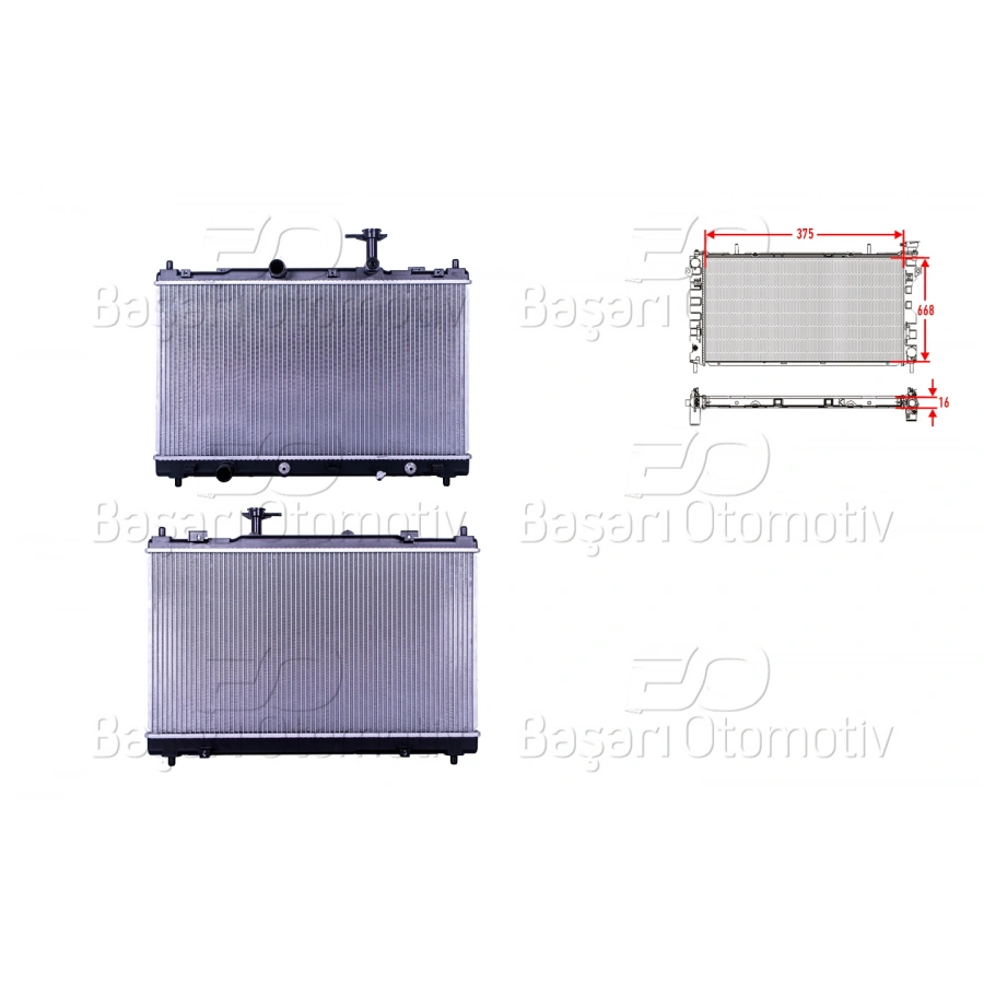 SU RADYATORU BRAZING AT 375X668X16 SUZUKI SX4 S-CROSS (JY) 1.6 DDiS 13>