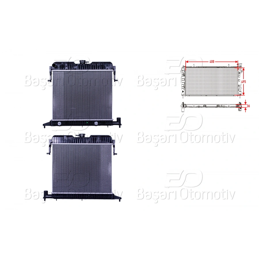 SU RADYATORU BRAZING AT 400X495X36 OPEL OMEGA A 1.8 86>