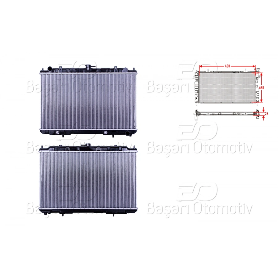 SU RADYATORU BRAZING AT 400X688X26 MM NISSAN MAXIMA 95>