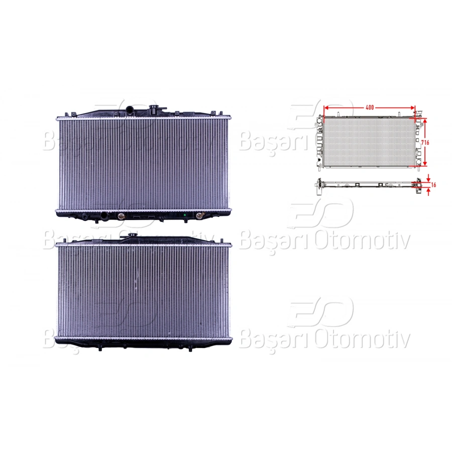 SU RADYATORU BRAZING AT 400X716X16 MM HONDA ACCORD 2.4 03>