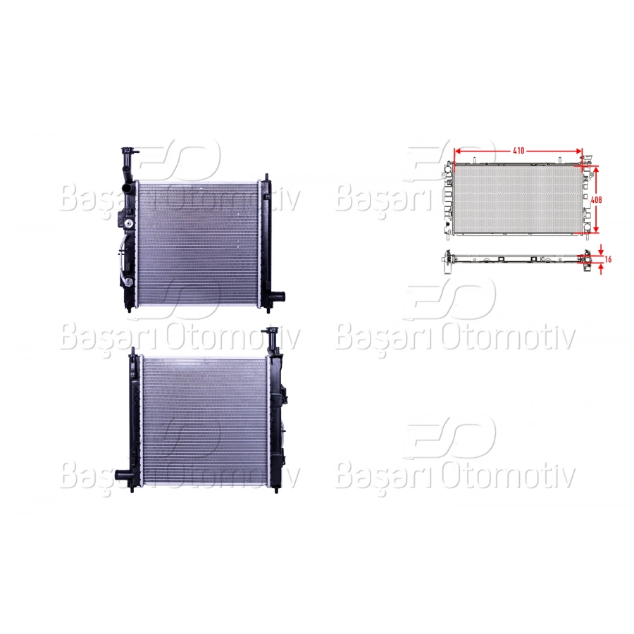 SU RADYATORU BRAZING AT 410X408X16 KIA PICANTO (JA) 1.0-12 17>