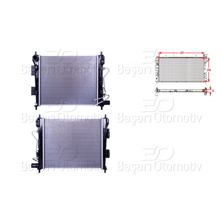 SU RADYATORU BRAZING AT 420X358X16 HYUNDAI I10 2 (BA) 1.0-1.2 13>