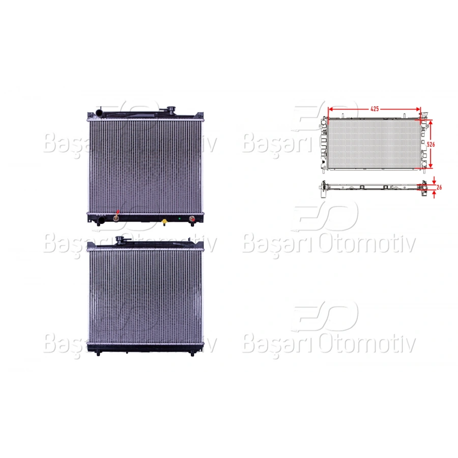 SU RADYATORU BRAZING AT 425X526X26 MM SUZUKI VITARA 2.0 98-06