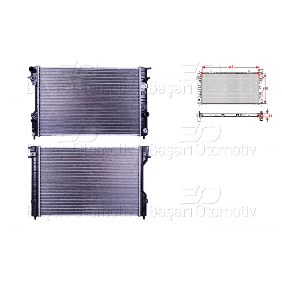 SU RADYATORU BRAZING AT 448X655X26 OPEL OMEGA B 2.5 V6 2.6 V6 3.0 V6 3.2 V6 X25XE Y26SE X30XE Y32SE 94 >