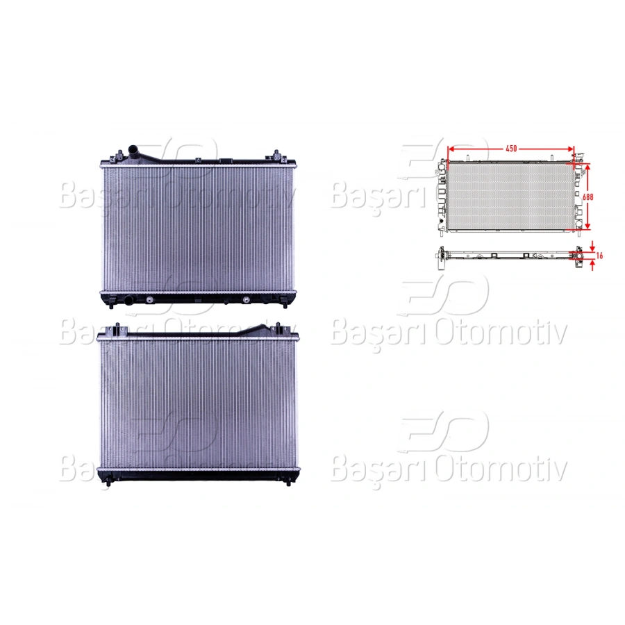 SU RADYATORU BRAZING AT 450X688X16 SUZUKI GRAND VITARA 2 (JT) 2.0-2.4 05-15