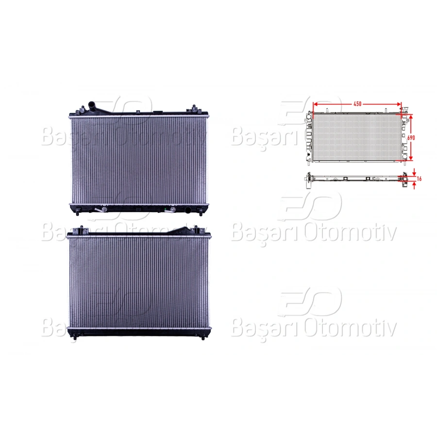 SU RADYATORU BRAZING AT 450X690X16 MM SUZUKI VITARA 1.6. 2.0 06> 3KAPI