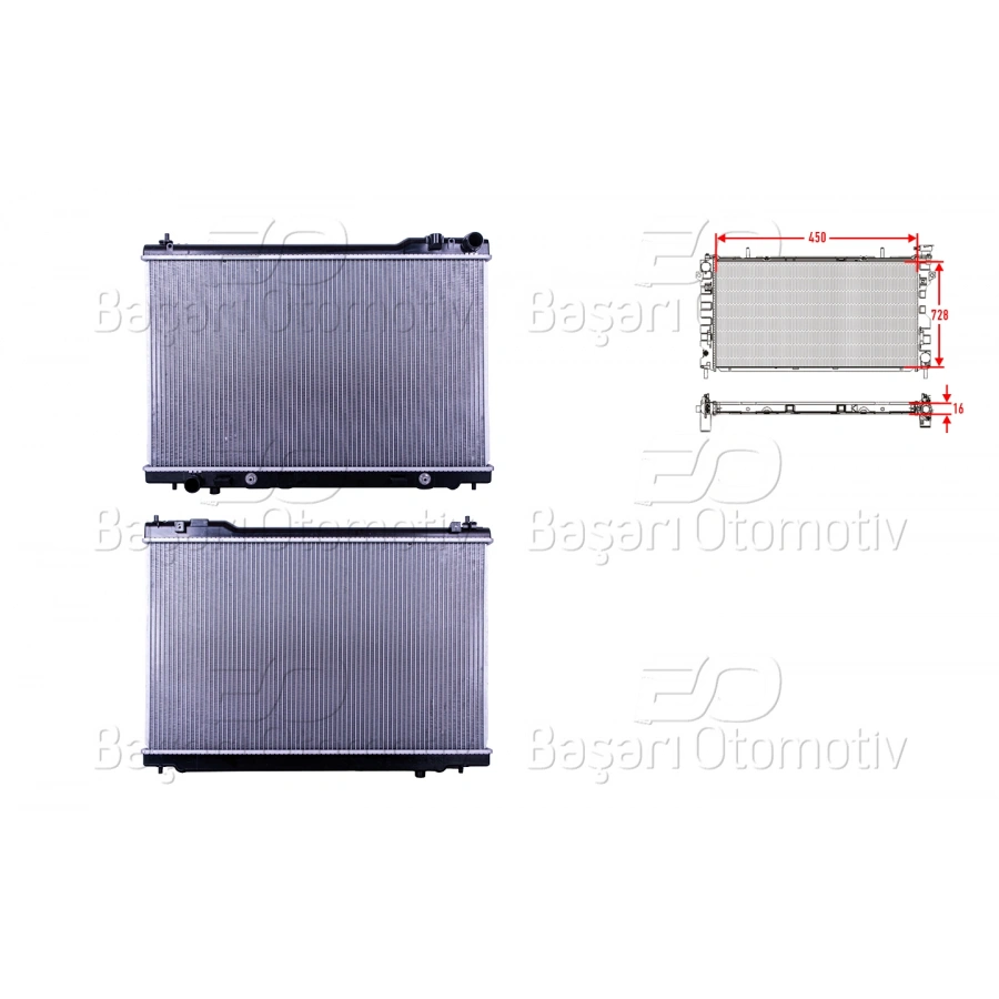 SU RADYATORU BRAZING AT 450X728X16 INFINITI FX 4.5 03-08