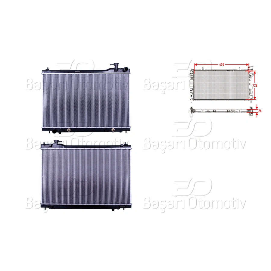 SU RADYATORU BRAZING AT 450X728X26 MM INFINITI FX35 03-200
