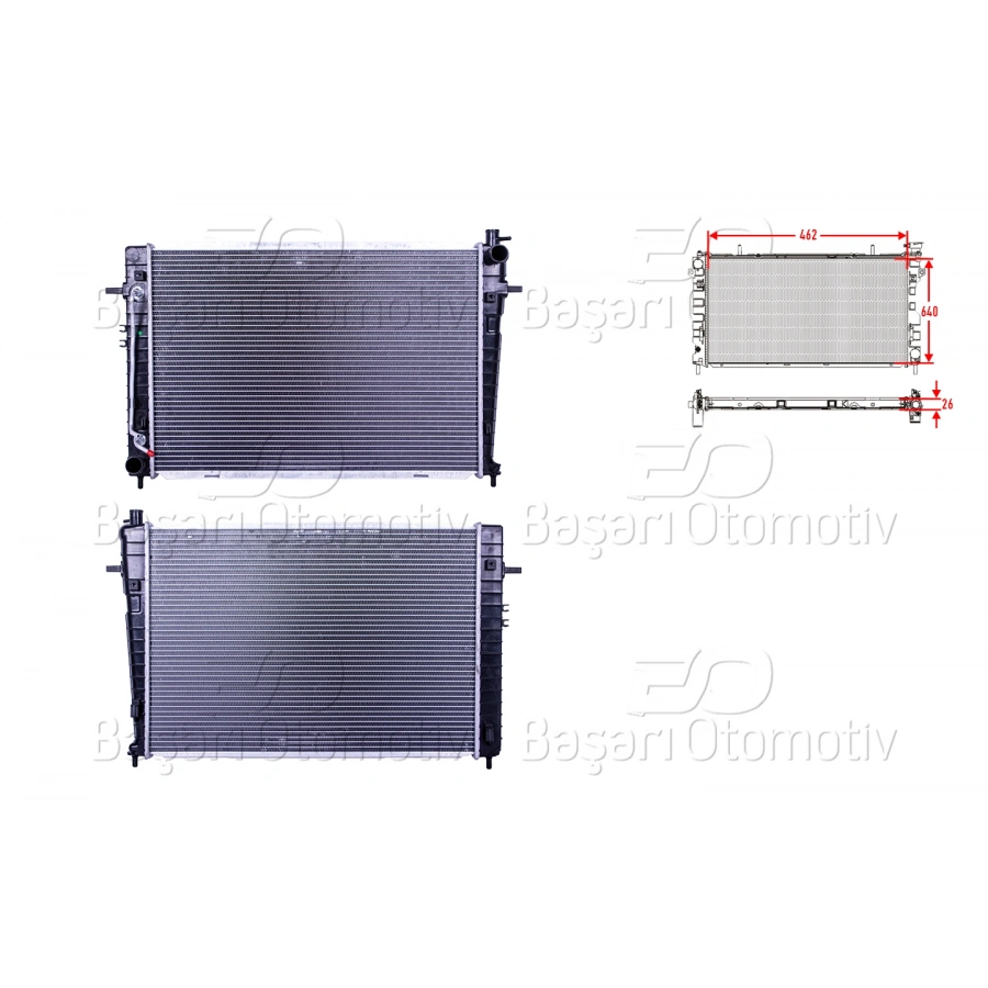 SU RADYATORU BRAZING AT 462X640X26 HYUNDAI TUSCON. SPORTAGE 2.0CRDI 04>