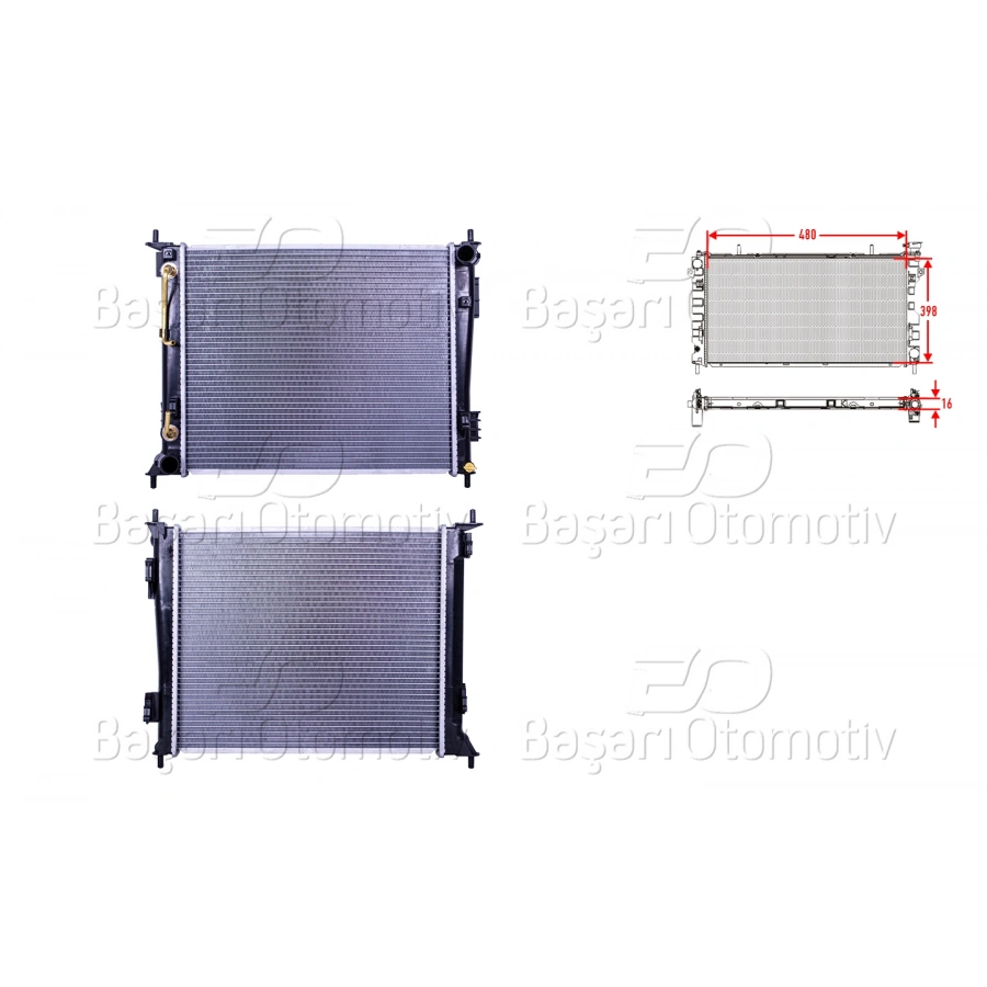 SU RADYATORU BRAZING AT 480X398X16 MM KIA SOUL 1.6CRDI 09-13