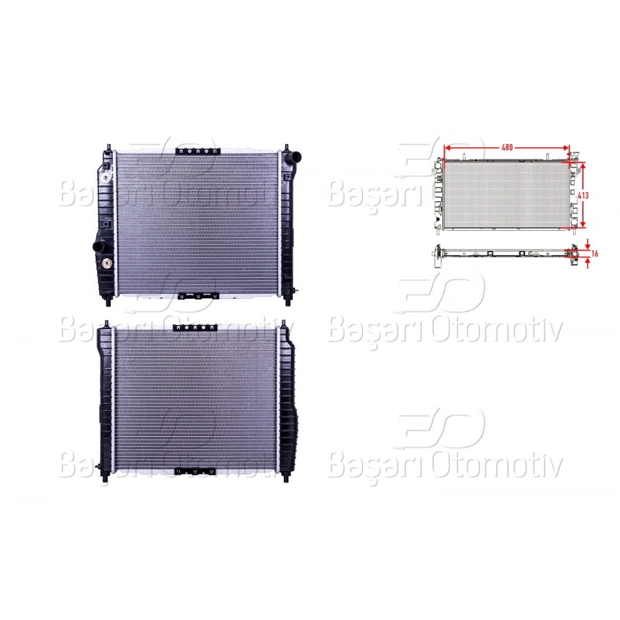 SU RADYATORU BRAZING AT 480X413X16 CHEVROLET KALOS AVEO 1.2-1.4 8V 03>