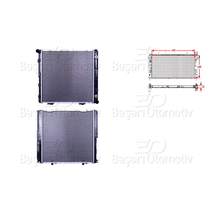SU RADYATORU BRAZING AT 490X488X32 MERCEDES-BENZ W124 200E 87>