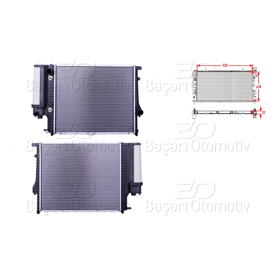 SU RADYATORU BRAZING AT 520X438X32 BMW 5 SERISI E34 M50 5.20I. 5.25I 87-96