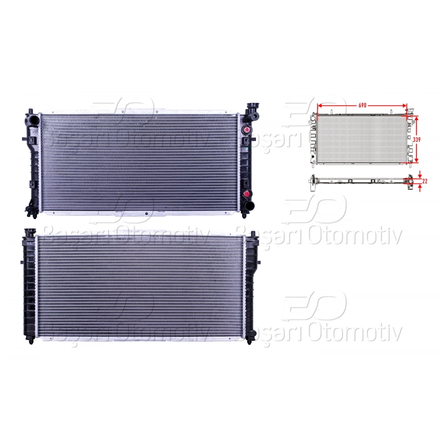 SU RADYATORU BRAZING AT 690X339X22 MAZDA 626 MX GE 1.8. 2.0 91-97
