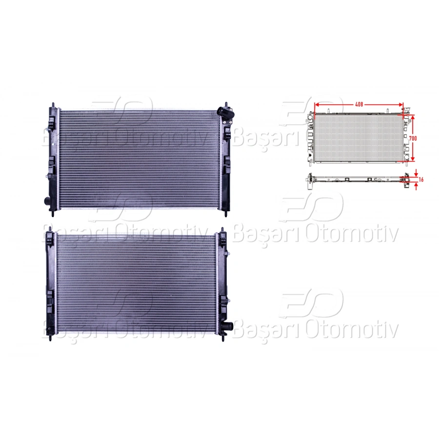 SU RADYATORU BRAZING AT 700X408X16 MITSUBISHI LANCER 1.5. 1.6 07>