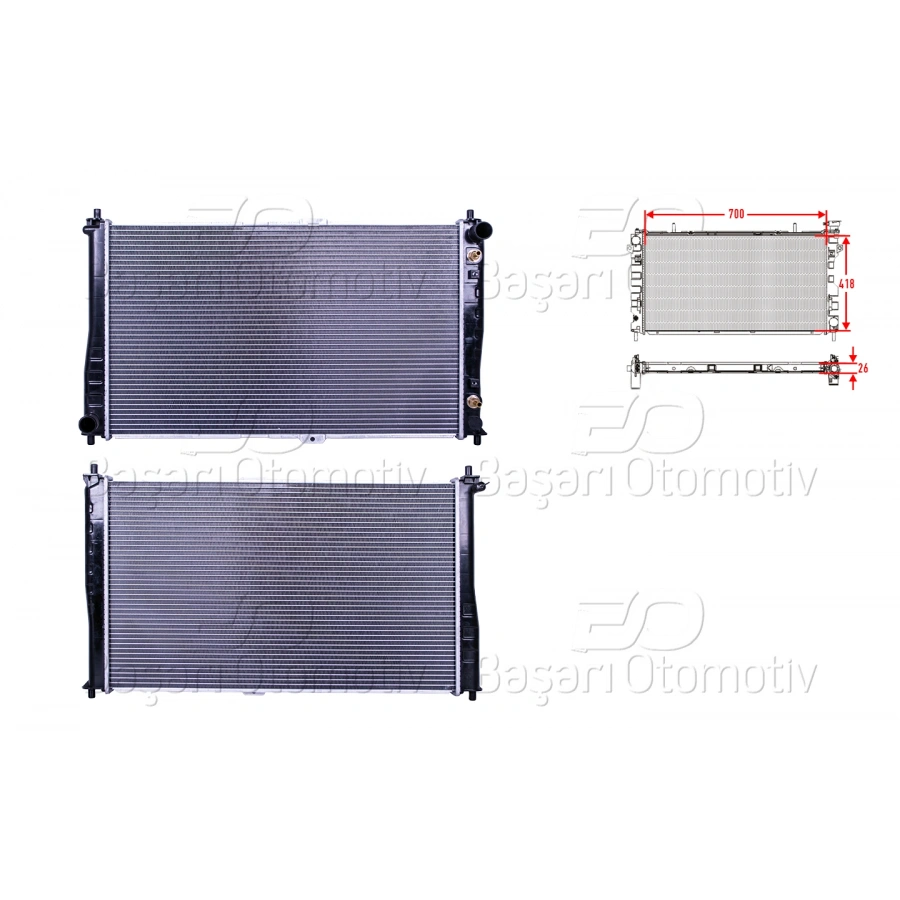 SU RADYATORU BRAZING AT 700X418X26 KIA CARNIVAL 2.9 CRDI 02-06