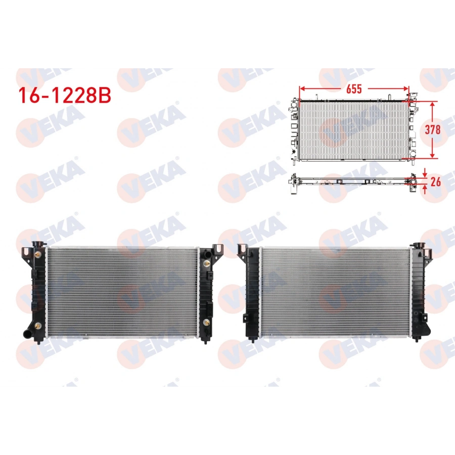 SU RADYATORU BRAZING CHRYSLER VOYAGER 2.4, 3.0, 3.3, 3.8 1996-2001 A-T