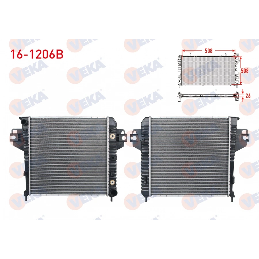 SU RADYATORU BRAZING JEEP CHEROKEE 3.7 4X4 A-T/M-T AC+/- 2001-2008