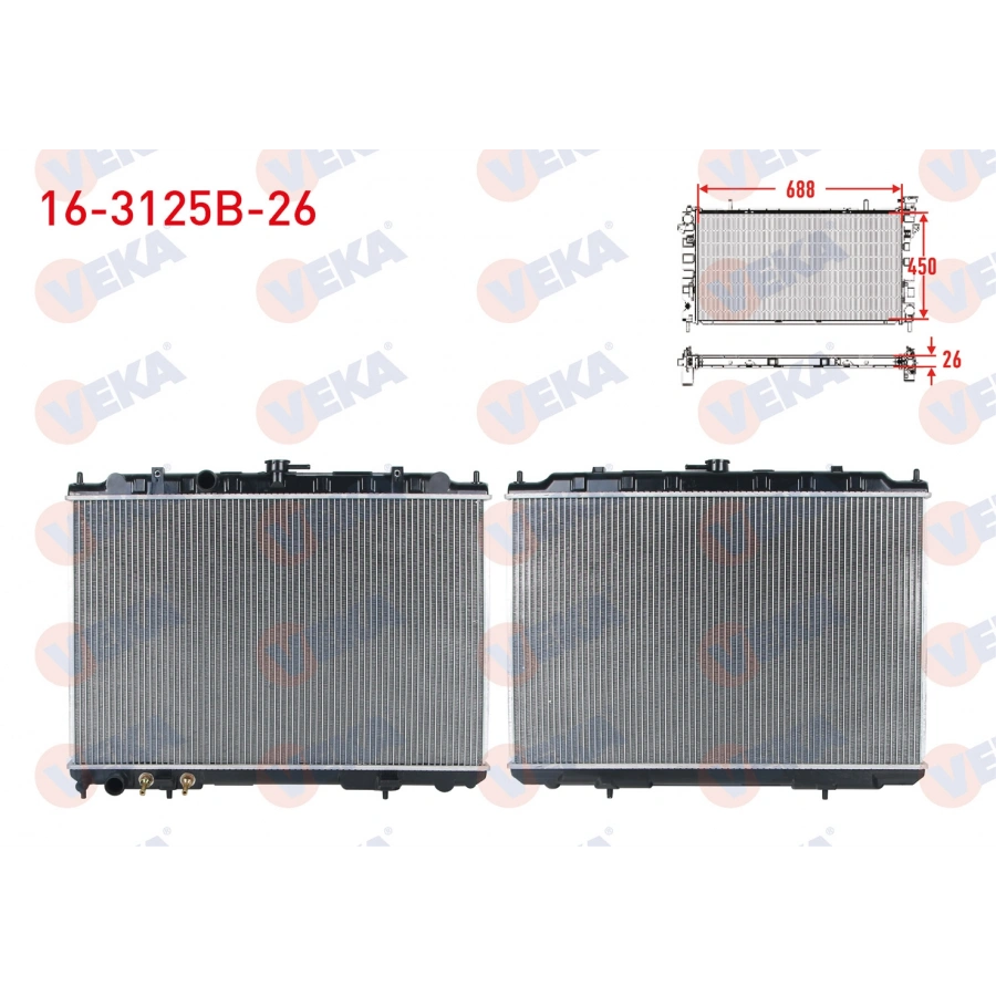 SU RADYATORU BRAZING KALINLIK 26mm NISSAN X-TRAIL (T30) 2.0i - 2.5i A-T 2001-2007