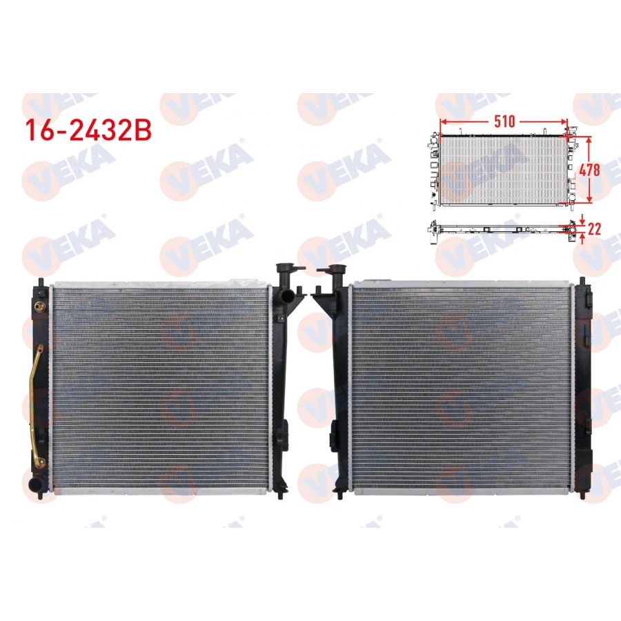 SU RADYATORU BRAZING KIA SORENTO II (XM) 2.0 CRDI - 2.2 CRDI A-T 2009-2015