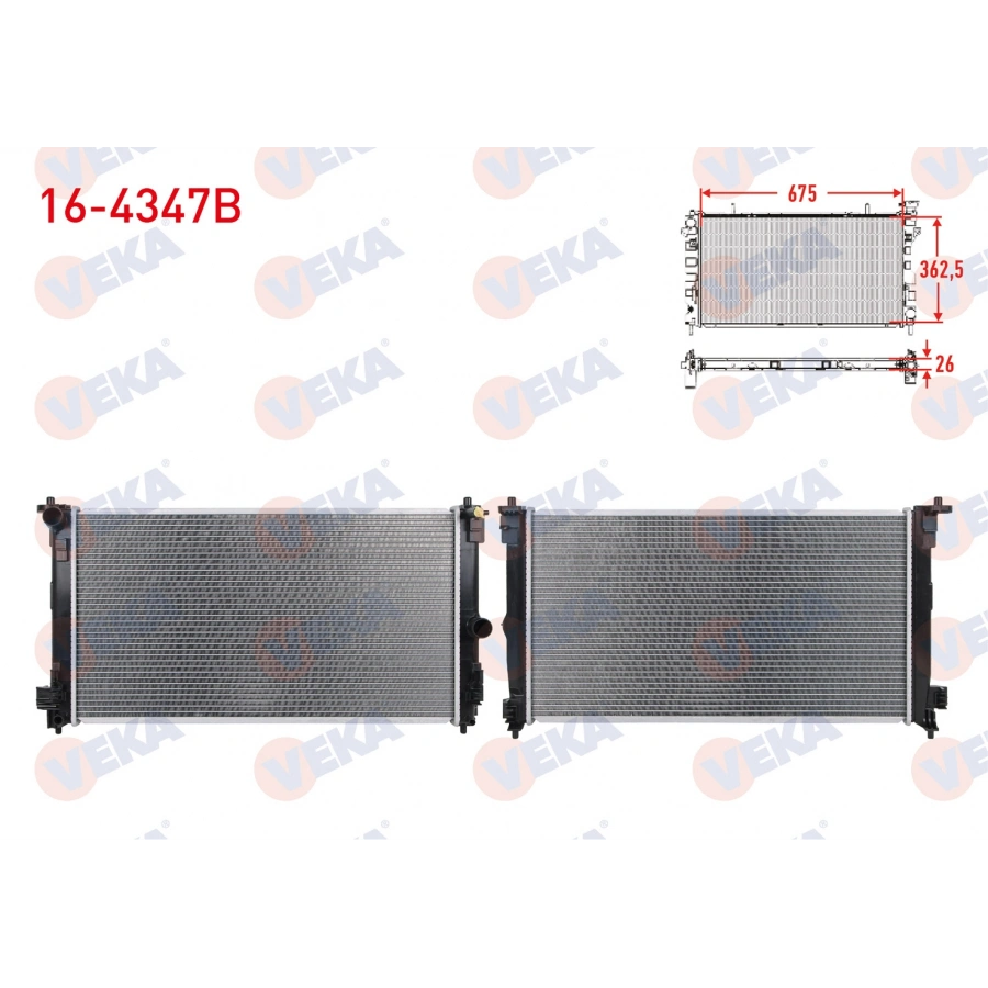 SU RADYATORU BRAZING (UZUN TIP) TOYOTA COROLLA 1.2 T 2019- / 1.5 VVT-I 2020- / C-HR (_X1_) 1.2 T 2016-