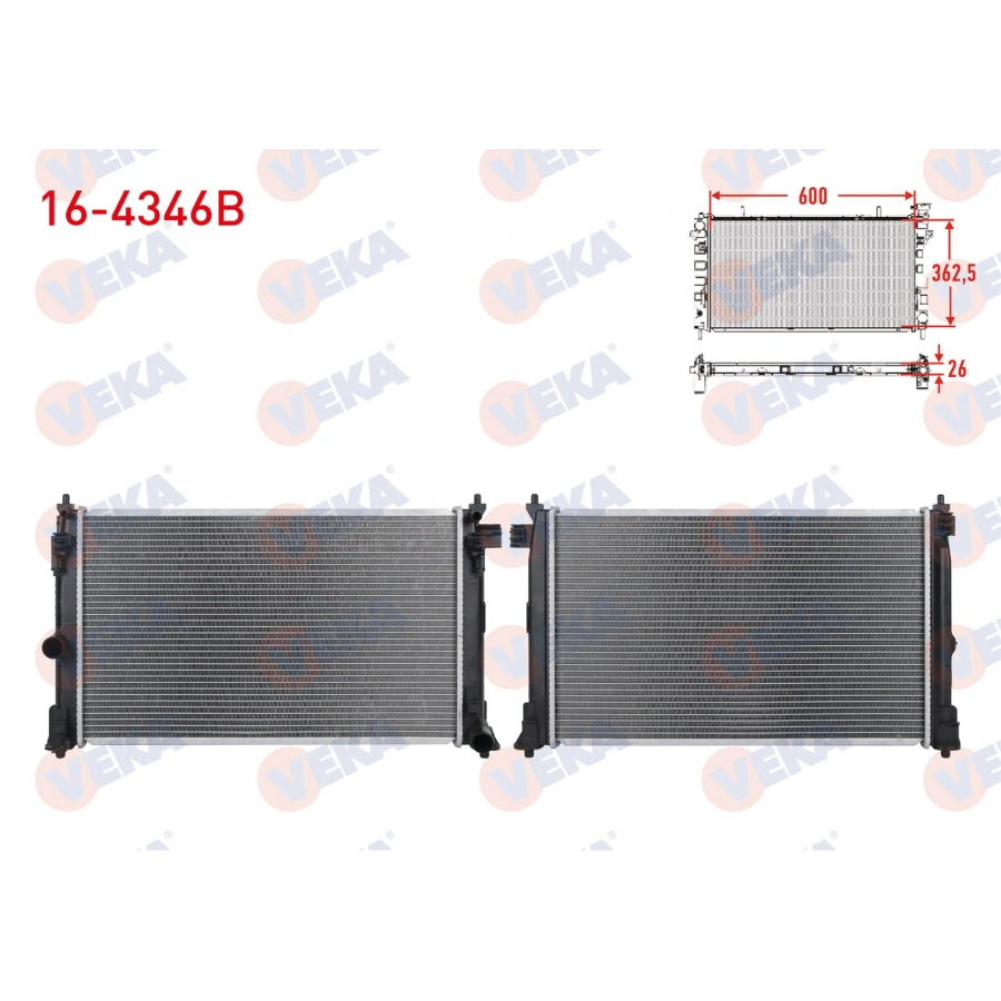 SU RADYATORU BRAZING (UZUN TIP) TOYOTA COROLLA 1.2 T 2019- / 1.5 VVT-I 2020- / C-HR (_X1_) 1.2 T 2016-