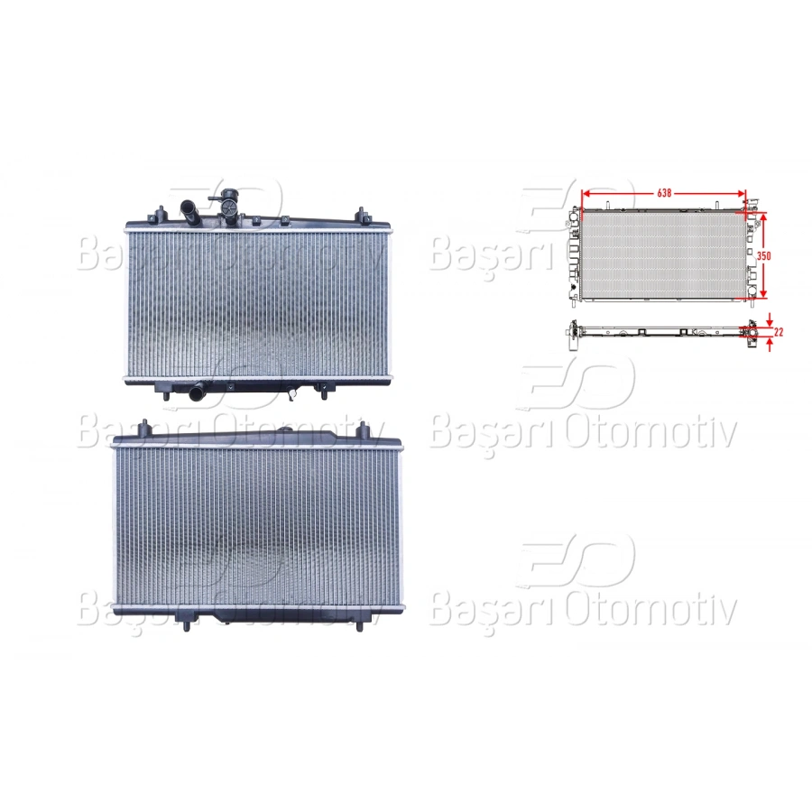 SU RADYATORU BRAZING MT 350X638X22 GEELY FAMILIA MK 1.5i 05-15