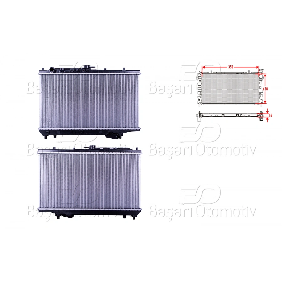 SU RADYATORU BRAZING MT 350X638X26 MAZDA 323 F 1.6. 1.8 HB