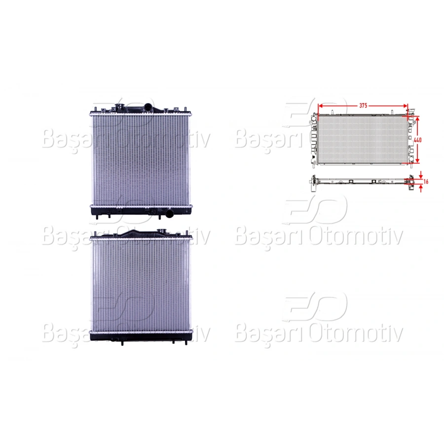 SU RADYATORU BRAZING MT 375X440X16 PROTON 1.5 94-00