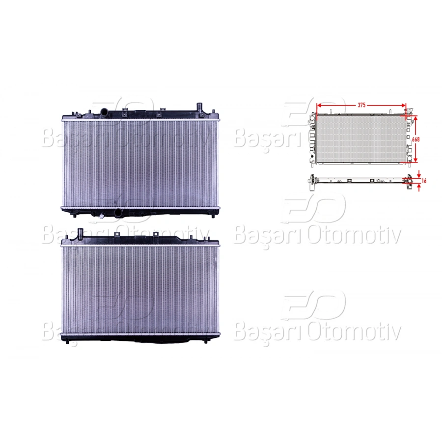 SU RADYATORU BRAZING MT 375X668X16 HONDA HR-V 1.5i 15-18