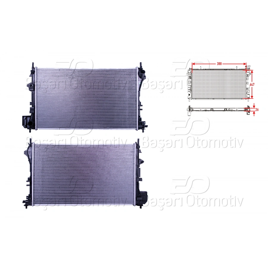 SU RADYATORU BRAZING MT 388X647X26 OPEL VECTRA C 1.6 AC