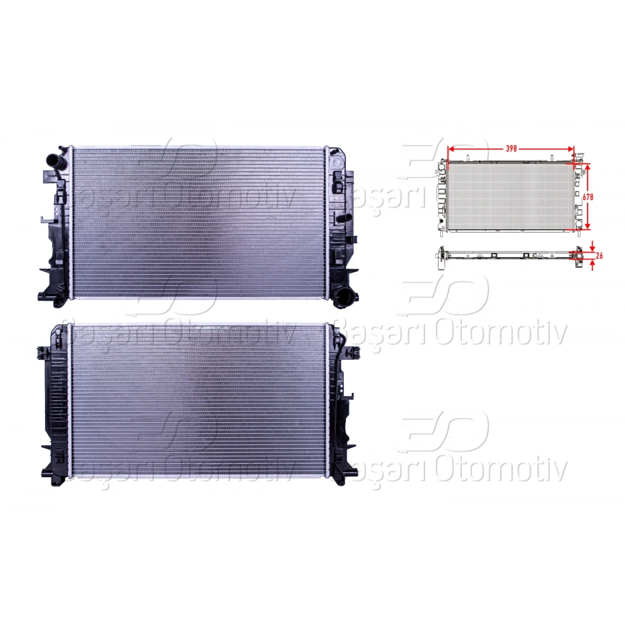 SU RADYATORU BRAZING MT 398X678X26 MM VW CRAFTER. MERCEDESSPRINTER 06>