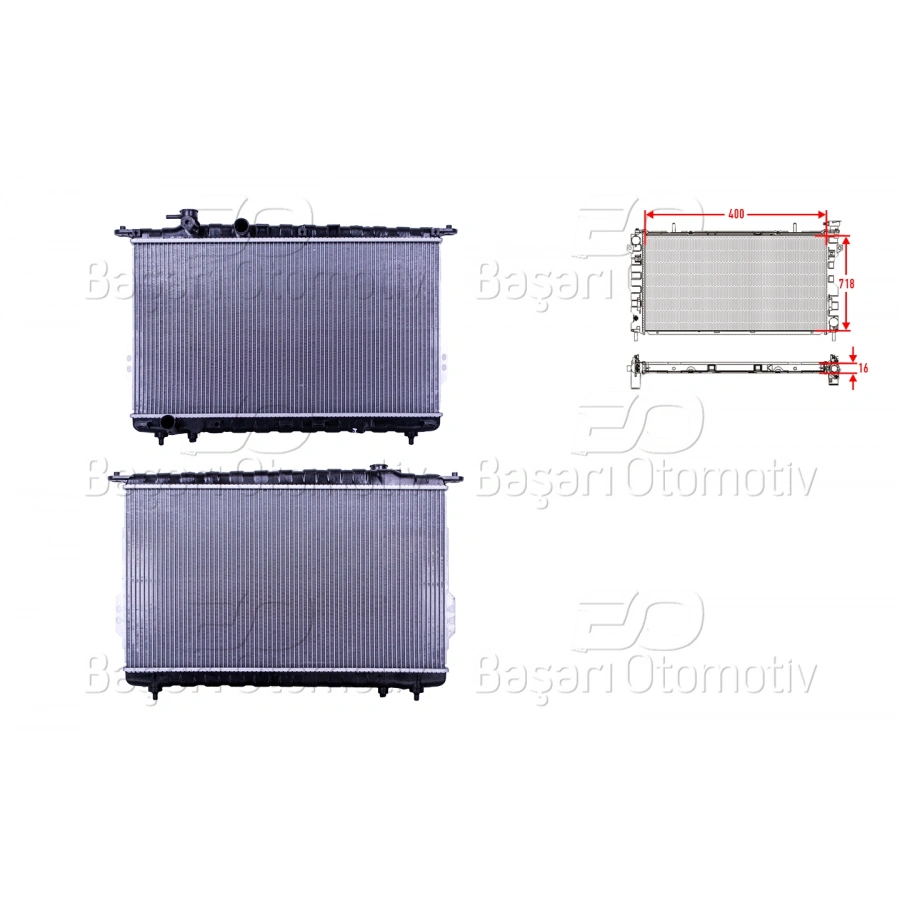 SU RADYATORU BRAZING MT 400X718X16 HYUNDAI SONATA 98-01