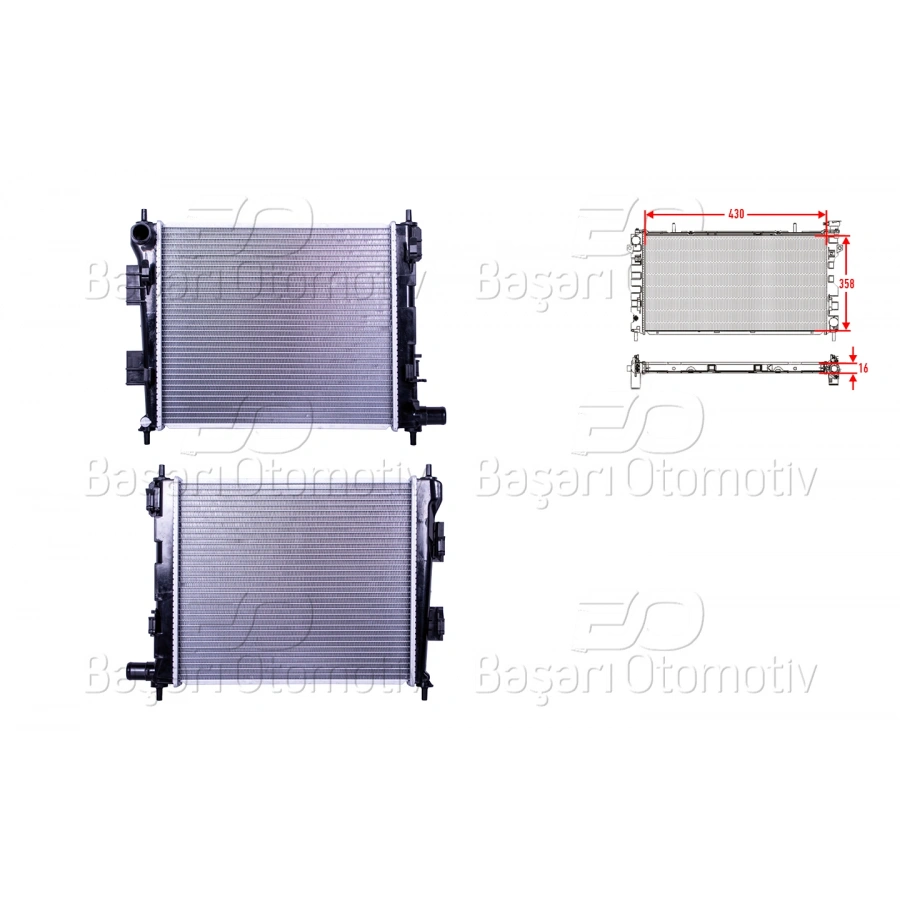 SU RADYATORU BRAZING MT 420X362X16 HYUNDAI I10 1.0-1.2 13 >