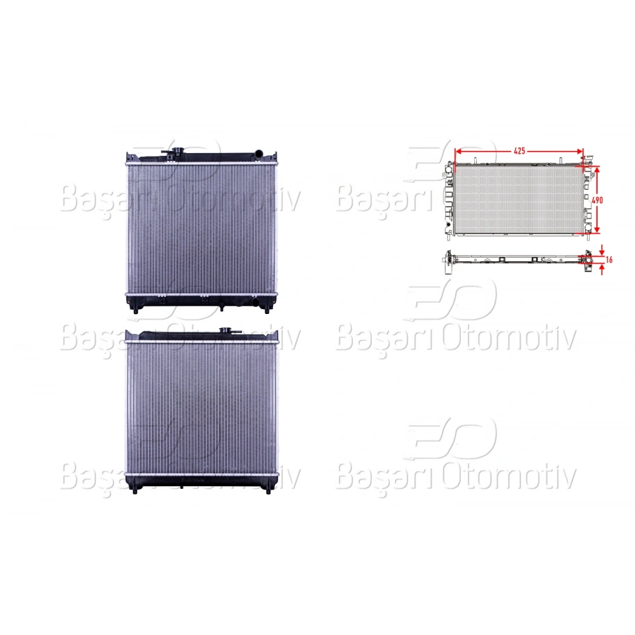 SU RADYATORU BRAZING MT 425X490X16 MM SUZUKI VITARA 1.6 JLX 91+