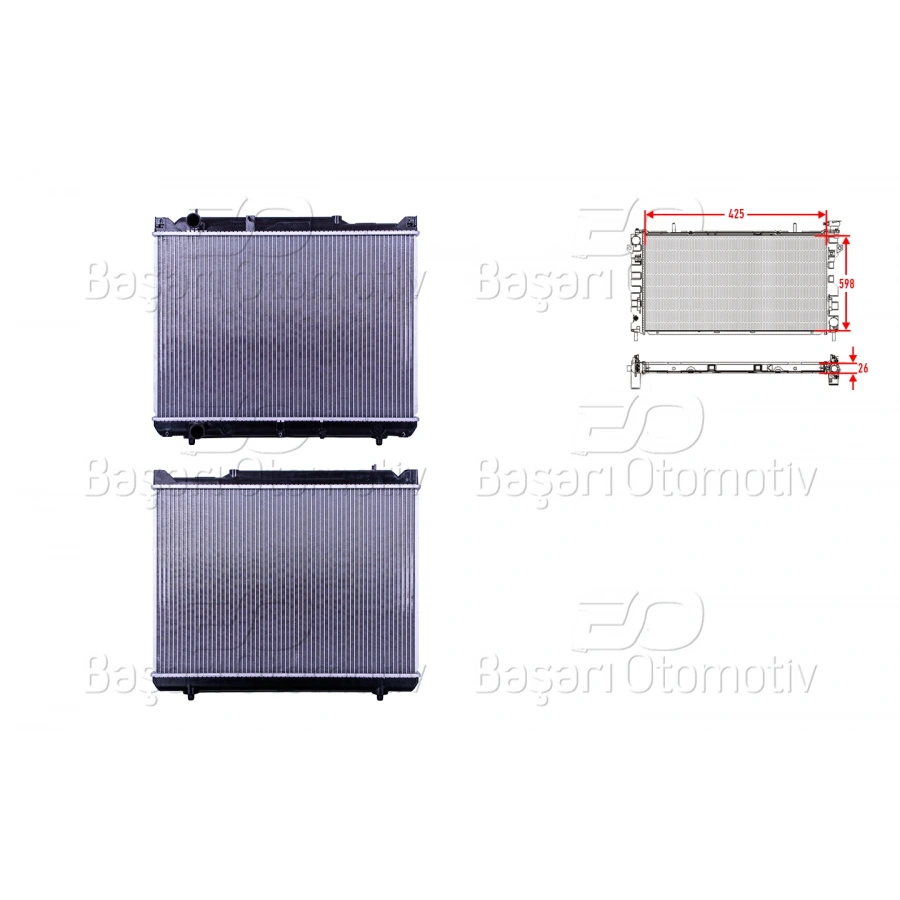 SU RADYATORU BRAZING MT 425X598X26 SUZUKI GRAND VITARA 1 (FT) 2.0 HDI 01-05