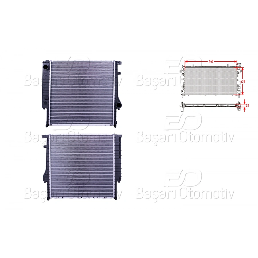 SU RADYATORU BRAZING MT 440X438X32 BMW 3 SERISI E30 3.20I. 3.25I M20 82-93