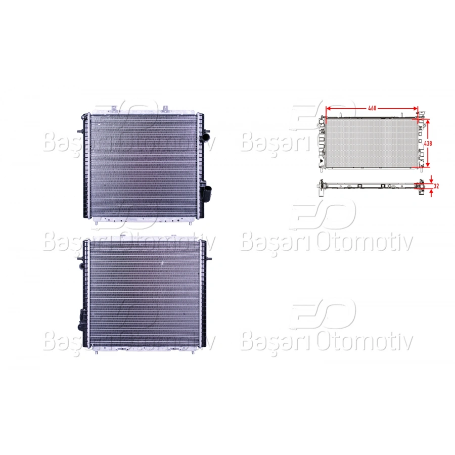 SU RADYATORU BRAZING MT 460X438X32 RENAULT EXPRESS 1.9 DIZEL 91+