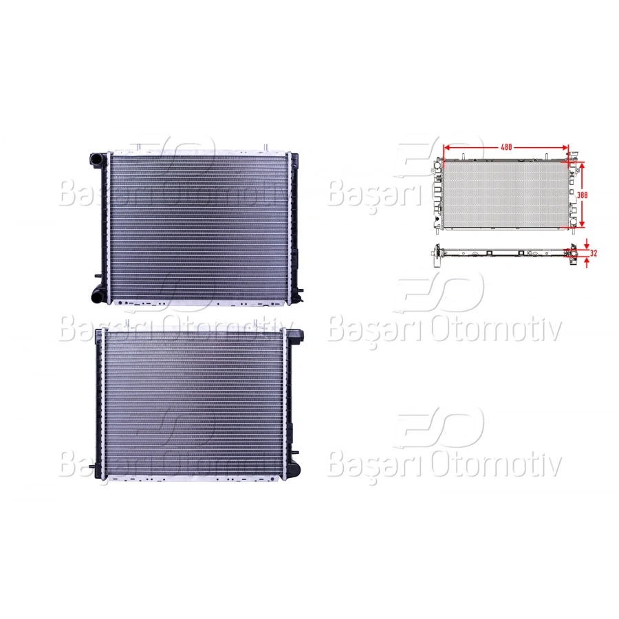 SU RADYATORU BRAZING MT 480X388X32 RENAULT R19 1.9D 88-95