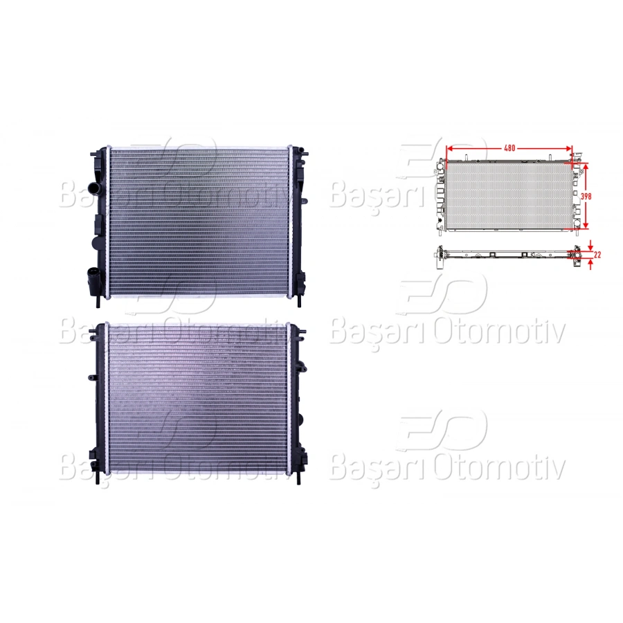 SU RADYATORU BRAZING MT 480X398X22 RENAULT CLIO KANGOO SYMBOL 1.5 DCI 01 >