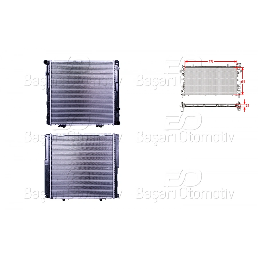 SU RADYATORU BRAZING MT 490X488X32 MERCEDES-BENZ W124 E200 93>