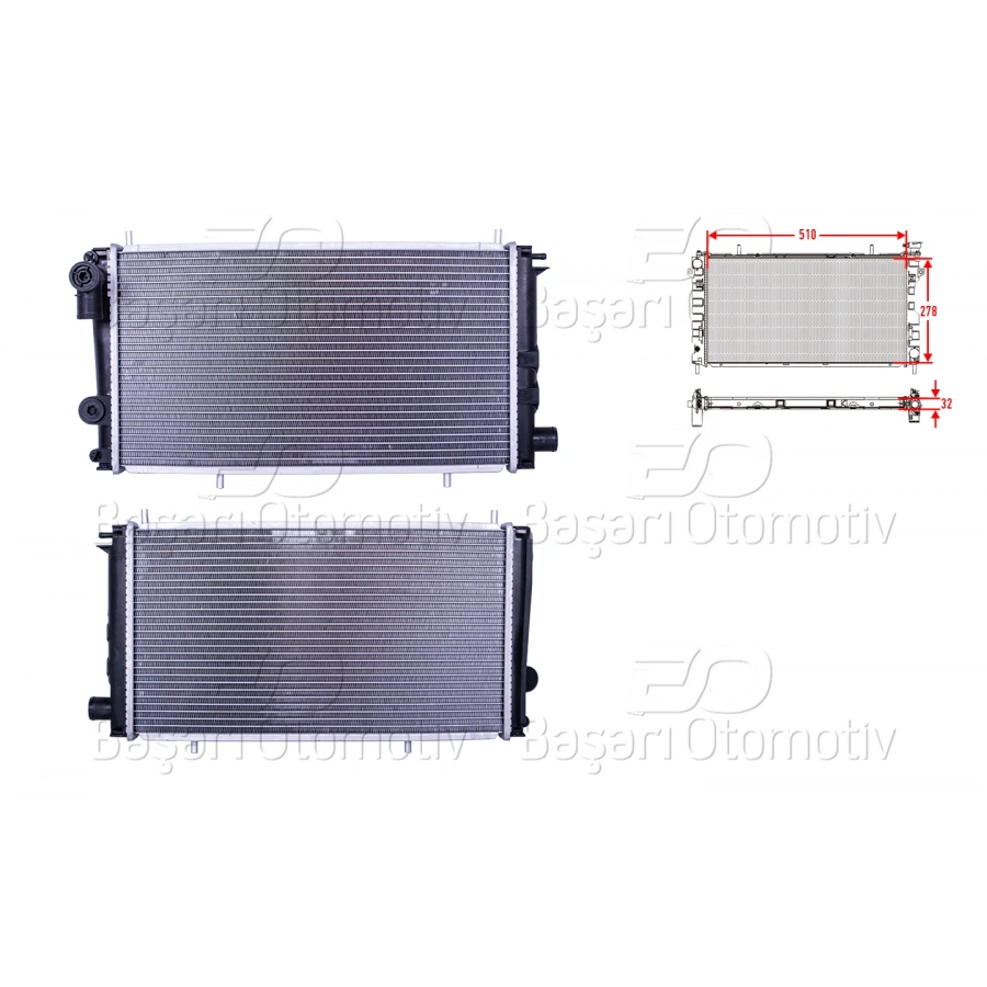 SU RADYATORU BRAZING MT 510X278X32 MM CITROEN C15 DIZEL 94>