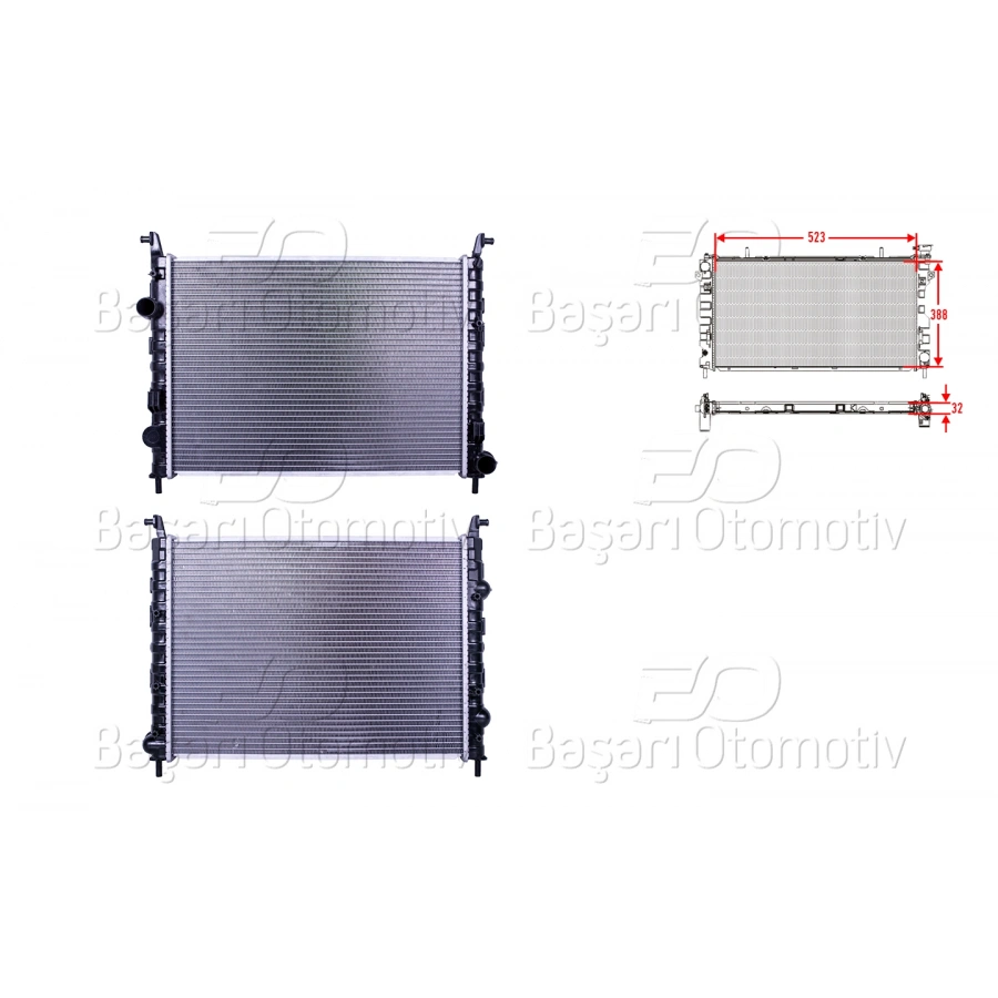 SU RADYATORU BRAZING MT 515X378X42 FIAT ALBEA 1.3MJTD 02>